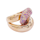 Bague "Noeud" or rose, diamants, saphirs roses - Castafiore