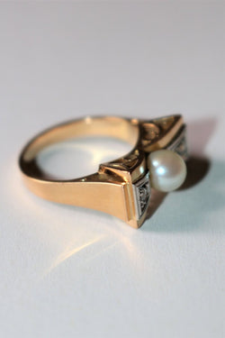 Bague Noeud Perle Et Roses - Castafiore