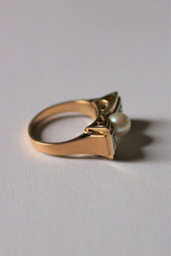 Bague Noeud Perle Et Roses - Castafiore