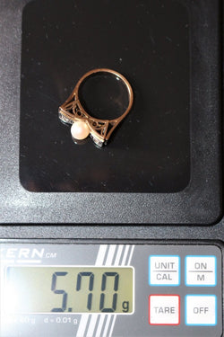 Bague Noeud Perle Et Roses - Castafiore