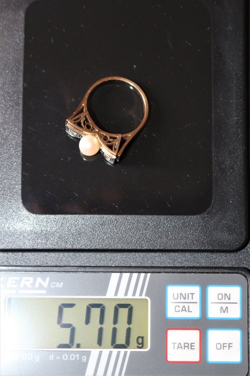 Bague Noeud Perle Et Roses - Castafiore