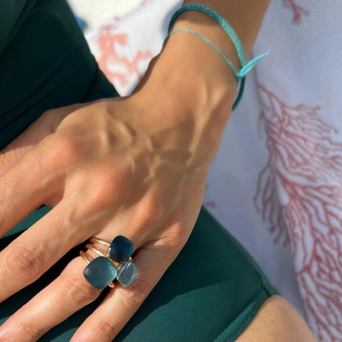 Bague nudo XL en topaze bleue london blue - Castafiore
