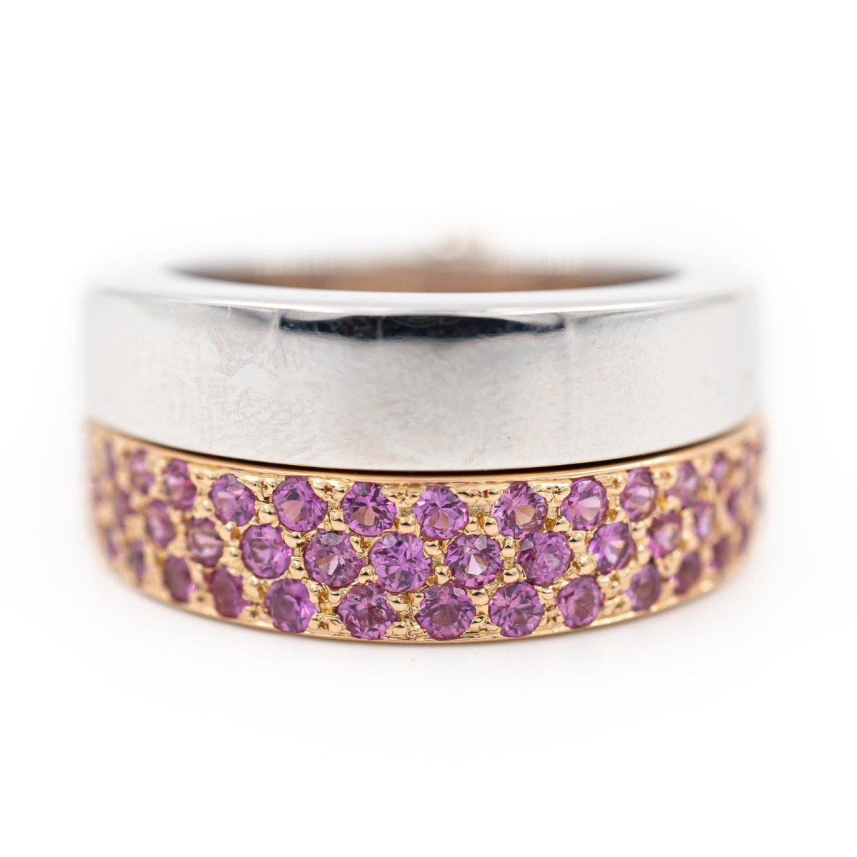 Bague O.J. PERRIN en or blanc et or rose, et saphirs - Castafiore