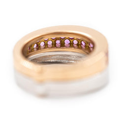 Bague O.J. PERRIN en or blanc et or rose, et saphirs - Castafiore