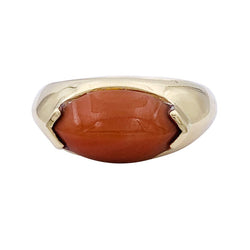 Bague O.J PERRIN en or jaune et corail - Castafiore