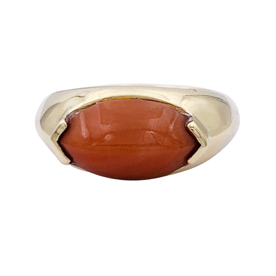 Bague O.J PERRIN en or jaune et corail - Castafiore