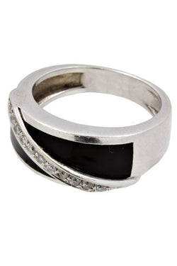 BAGUE ONYX ET DIAMANTS - Castafiore