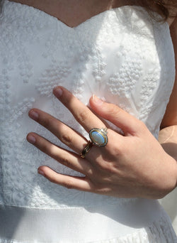 Bague Opale Art Déco 2 Ors - Castafiore