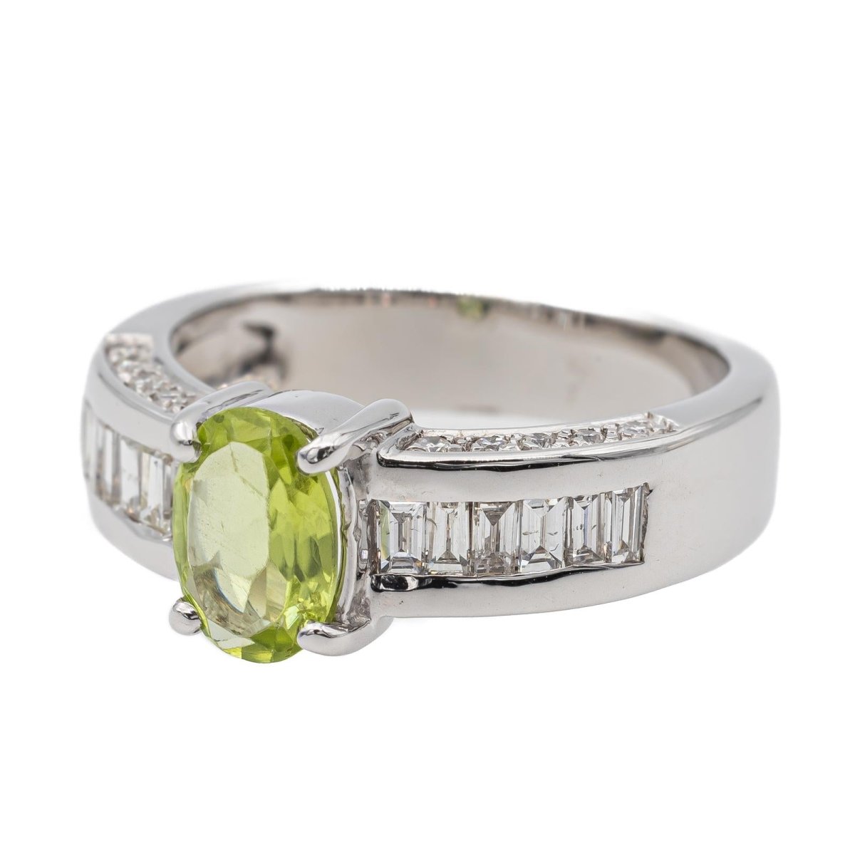 Bague Or blanc Péridot - Castafiore