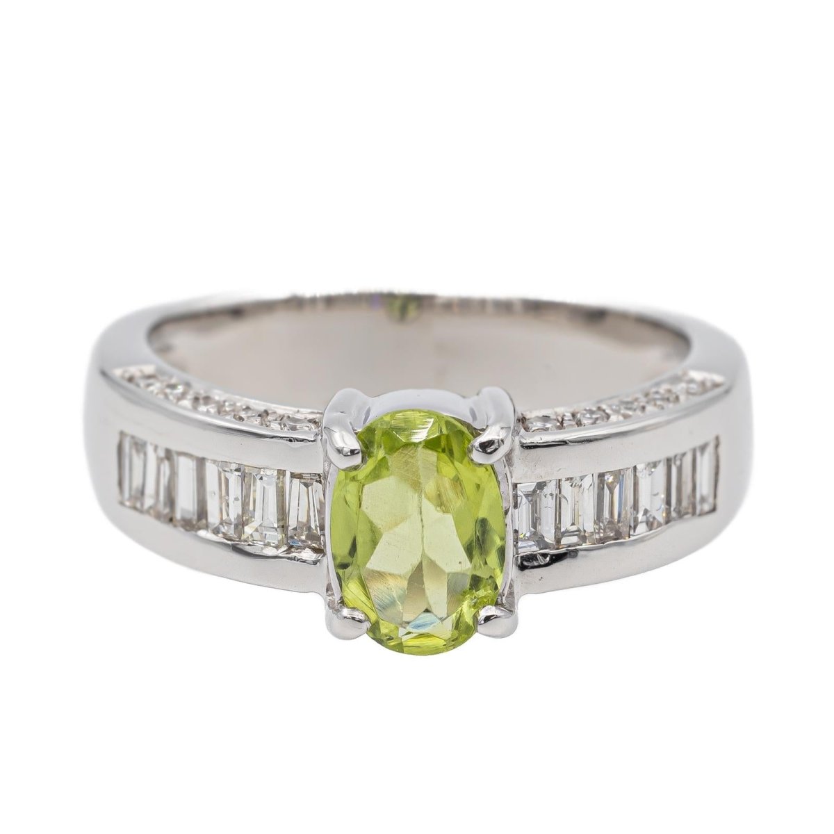 Bague Or blanc Péridot - Castafiore