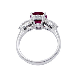 Bague or blanc, rubis et diamants - Castafiore
