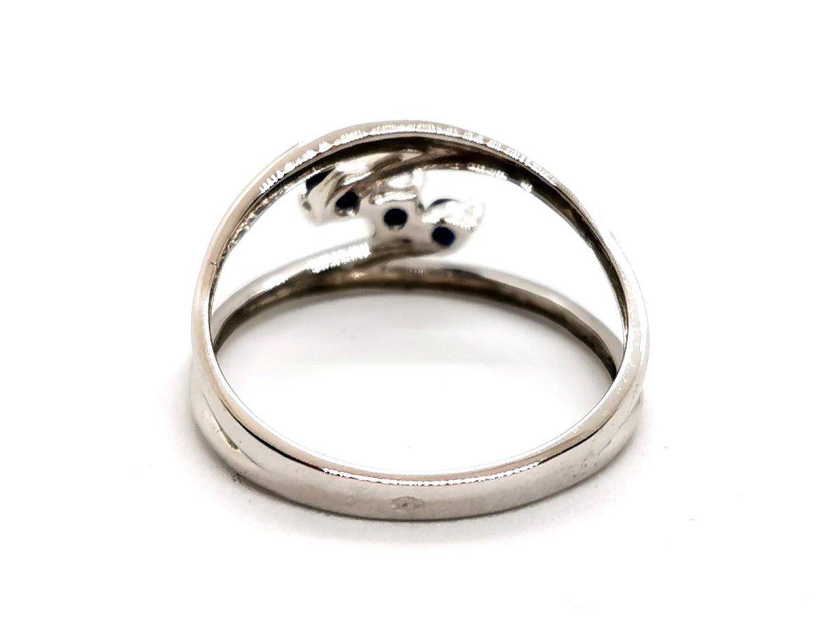 Bague Or blanc Saphir - Castafiore