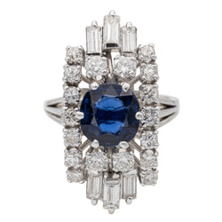 Bague Or blanc Saphir - Castafiore