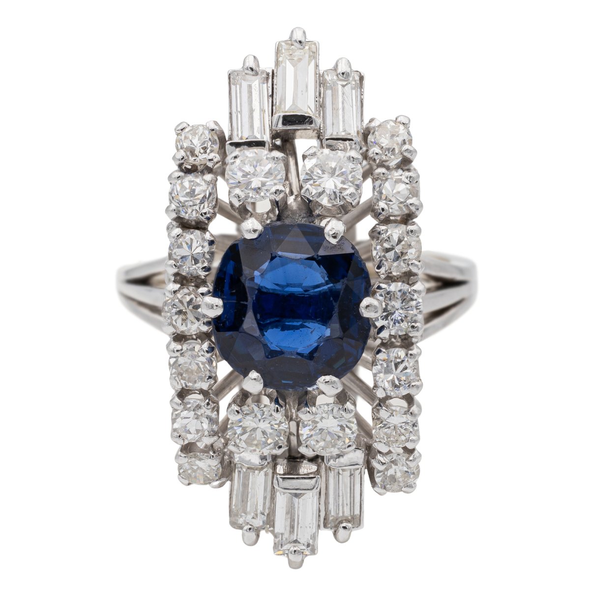 Bague Or blanc Saphir - Castafiore