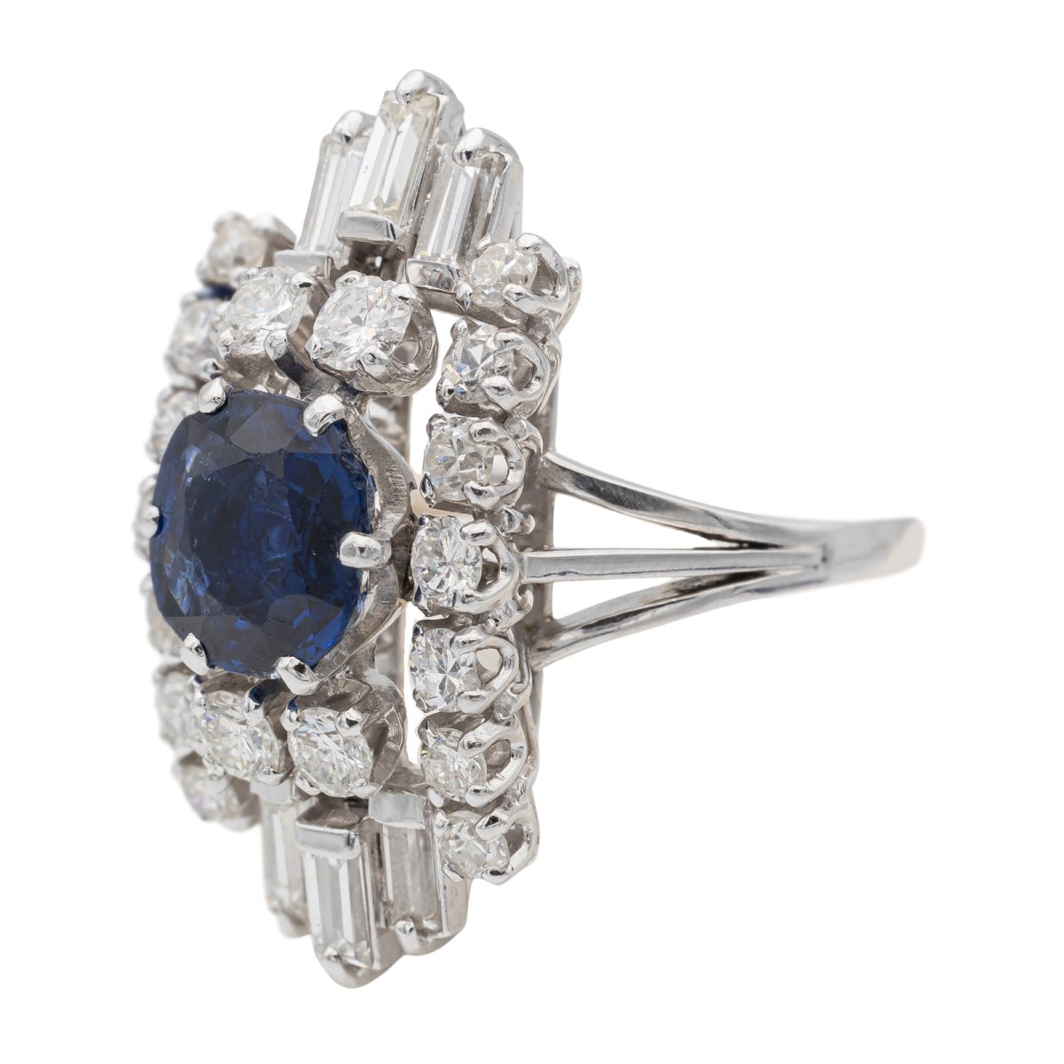 Bague Or blanc Saphir - Castafiore