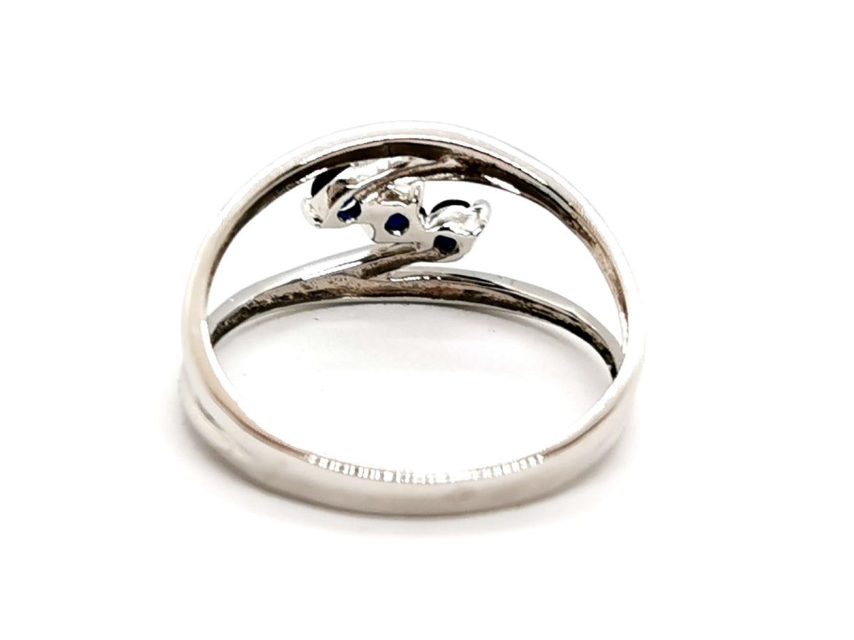 Bague Or blanc Saphir - Castafiore