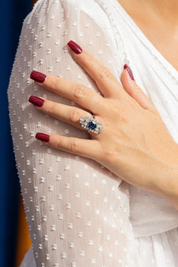 Bague Or blanc Saphir - Castafiore