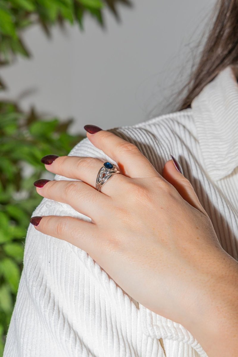 Bague Or blanc Saphir - Castafiore