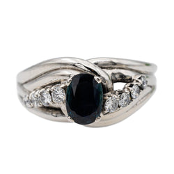 Bague Or blanc Saphir - Castafiore