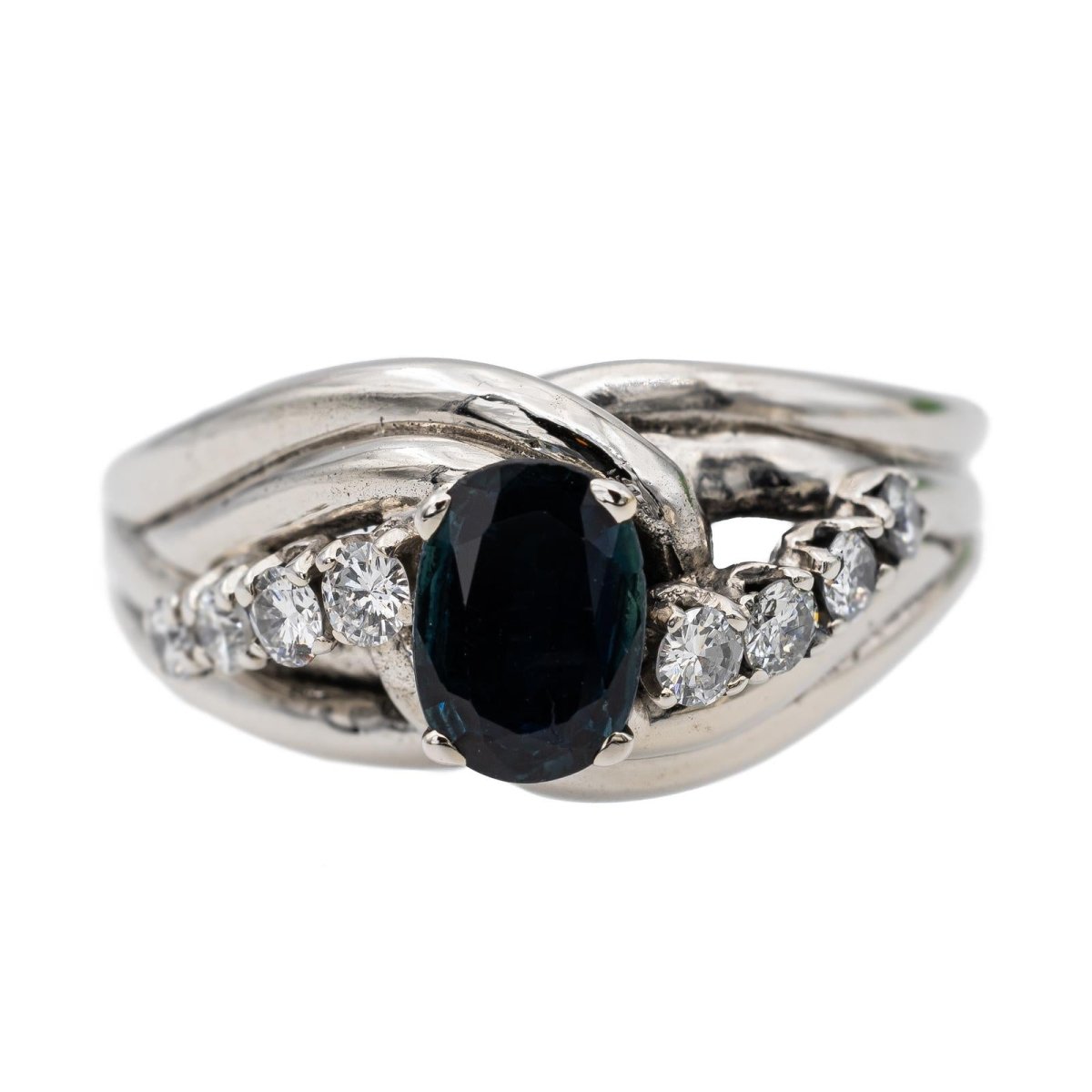 Bague Or blanc Saphir - Castafiore