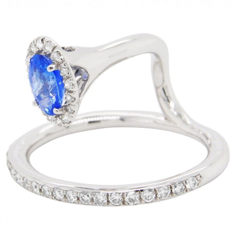 Bague or blanc saphirs bleus diamants - Castafiore