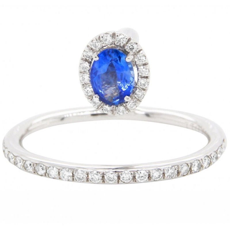 Bague or blanc saphirs bleus diamants - Castafiore