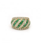 Bague - Or. Emeraudes Et Diamants - Castafiore