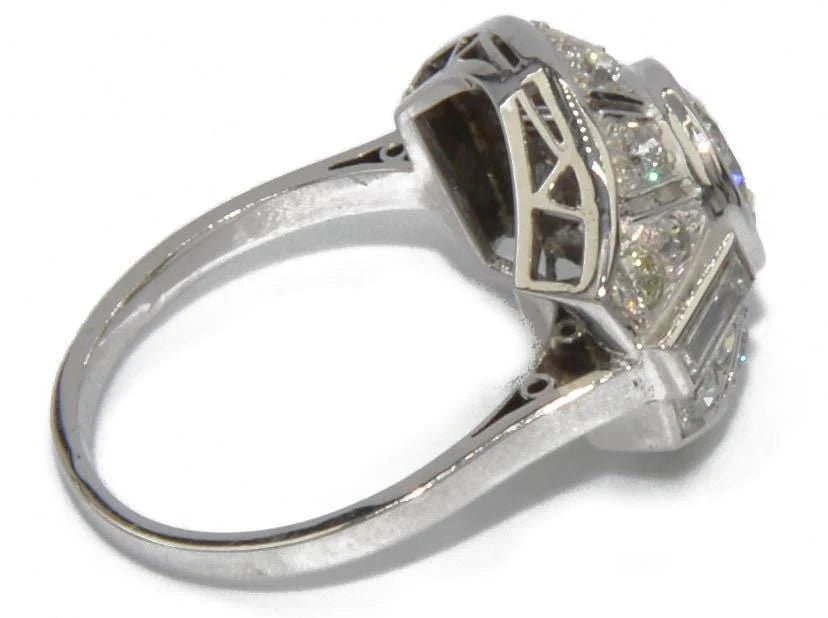 Bague or gris 18k ornée d'un diamant - Castafiore