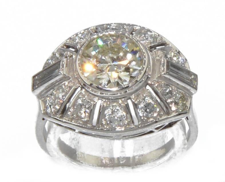 Bague or gris 18k ornée d'un diamant - Castafiore