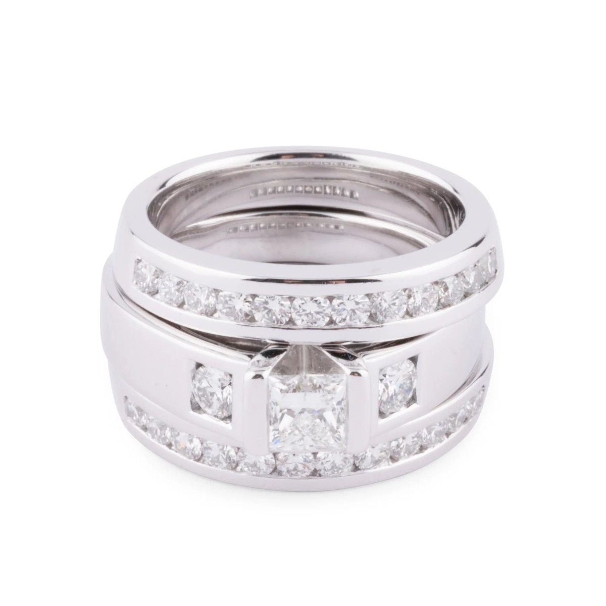 Bague or gris et diamant princesse - Castafiore