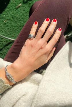 Bague or gris et diamant princesse - Castafiore