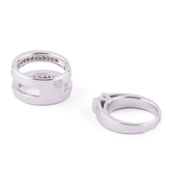 Bague or gris et diamant princesse - Castafiore