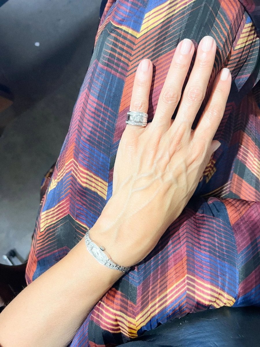 Bague or gris et diamant princesse - Castafiore