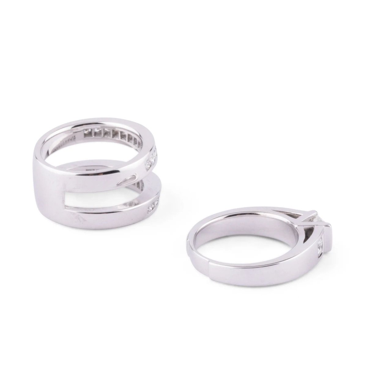 Bague or gris et diamant princesse - Castafiore