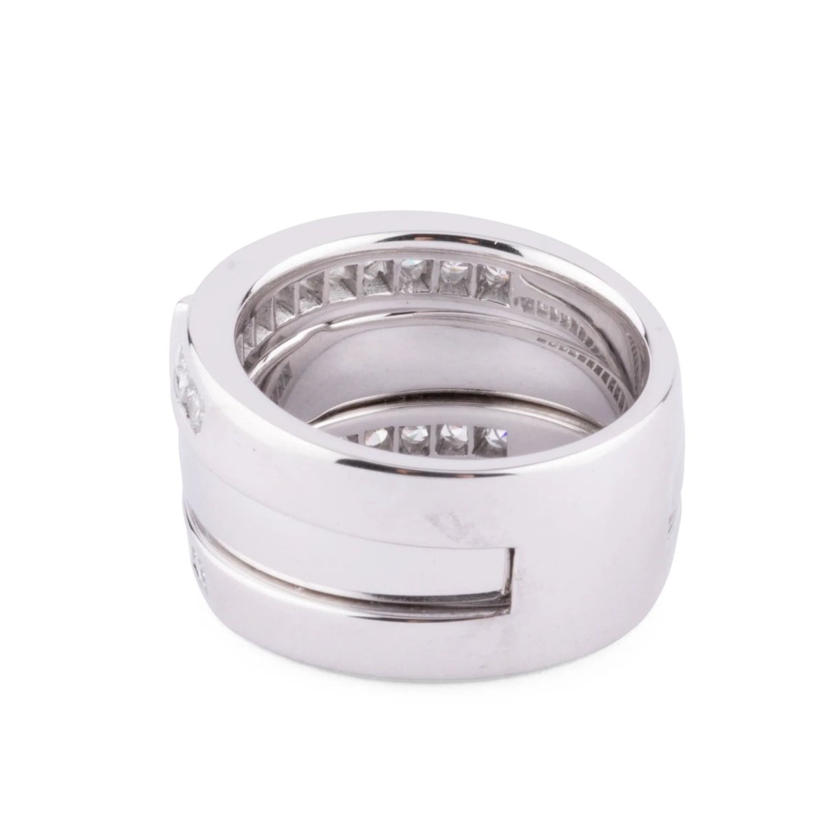 Bague or gris et diamant princesse - Castafiore