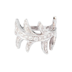 Bague or gris feuillages en diamant - Castafiore