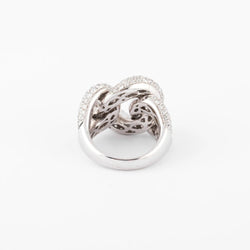 Bague or gris gourmette pavée de diamant - Castafiore