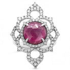 Bague or gris rubis diamants - Castafiore