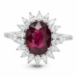 Bague or gris rubis diamants - Castafiore