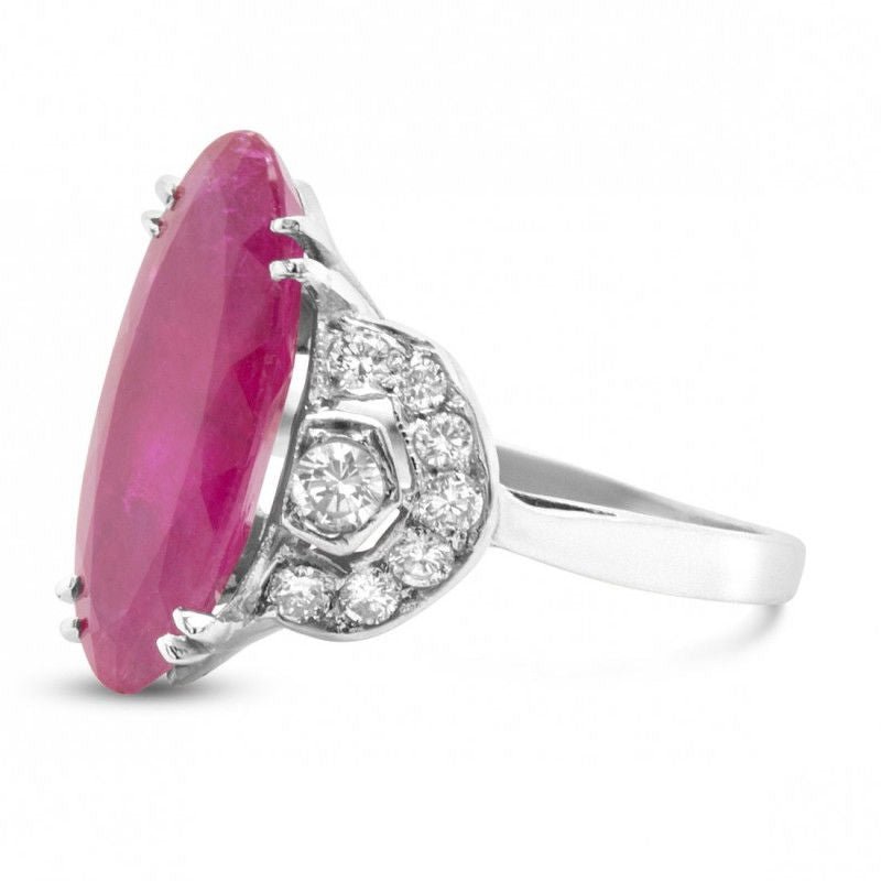 Bague or gris rubis diamants - Castafiore
