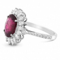 Bague or gris rubis diamants - Castafiore