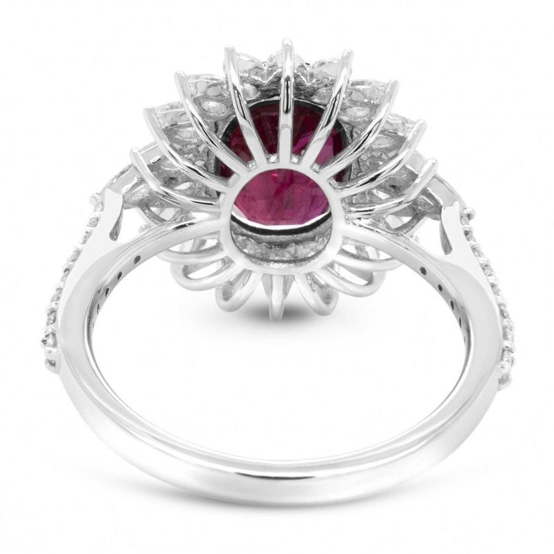 Bague or gris rubis diamants - Castafiore