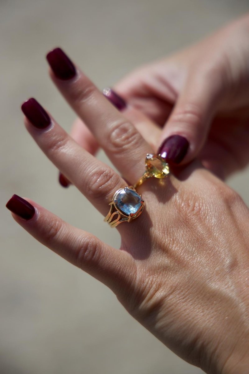 Bague Or jaune Aigue marine - Castafiore