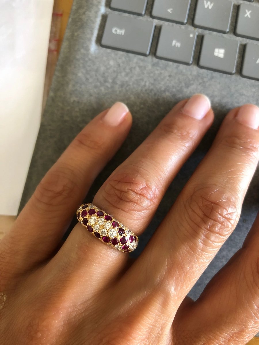 Bague or jaune Boucheron rubis et diamants - Castafiore
