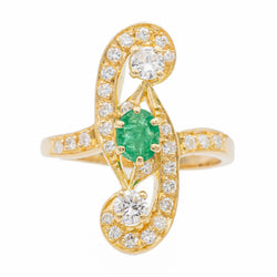 Bague Or jaune Emeraude - Castafiore