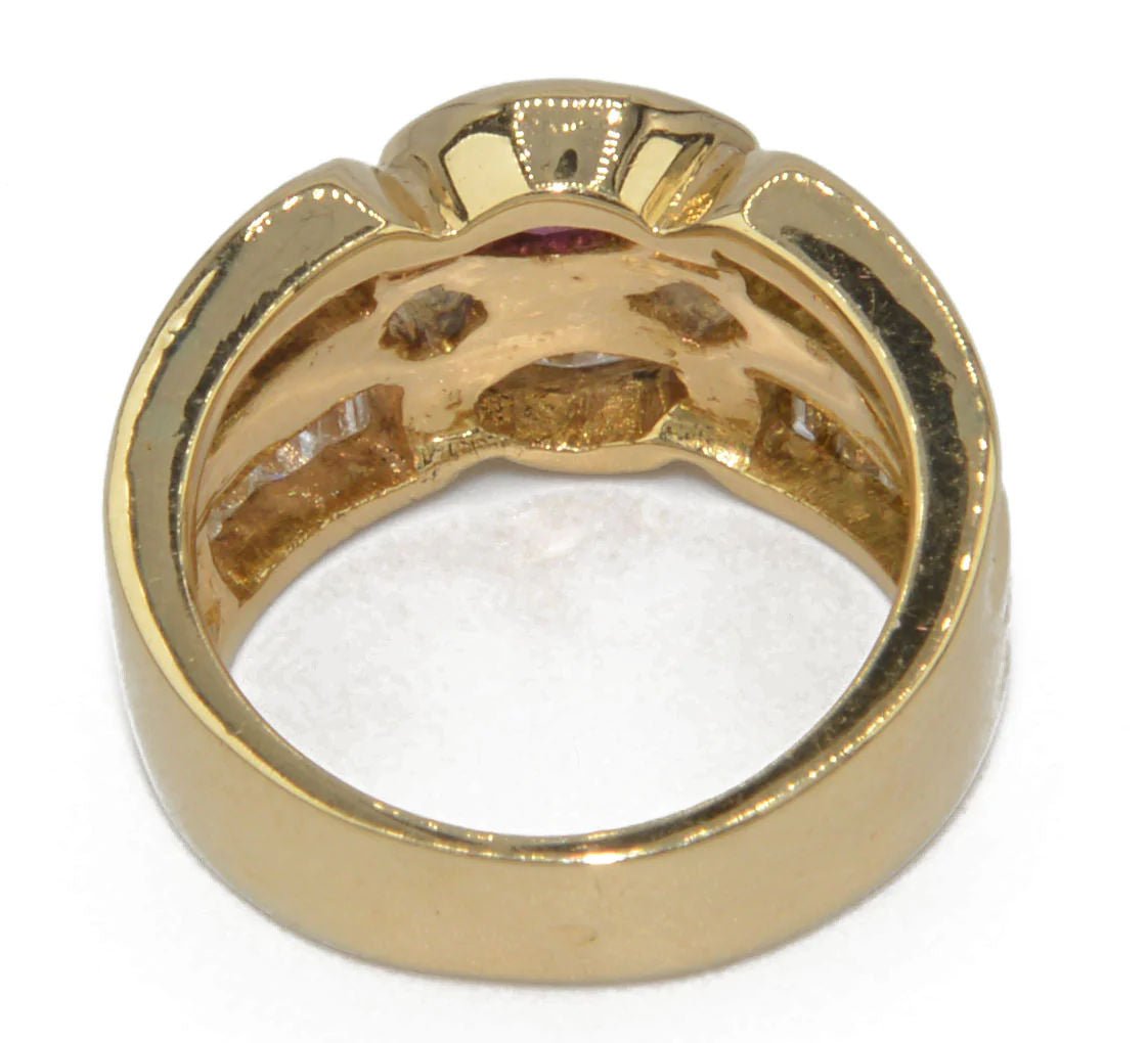 Bague or jaune en toi et moi rubis et diamant - Castafiore