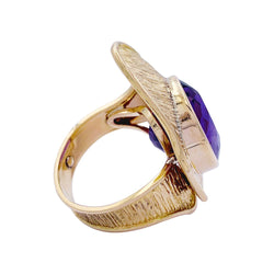 Bague or jaune et améthyste - Castafiore