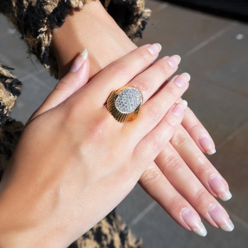 Bague or jaune et diamants - Castafiore