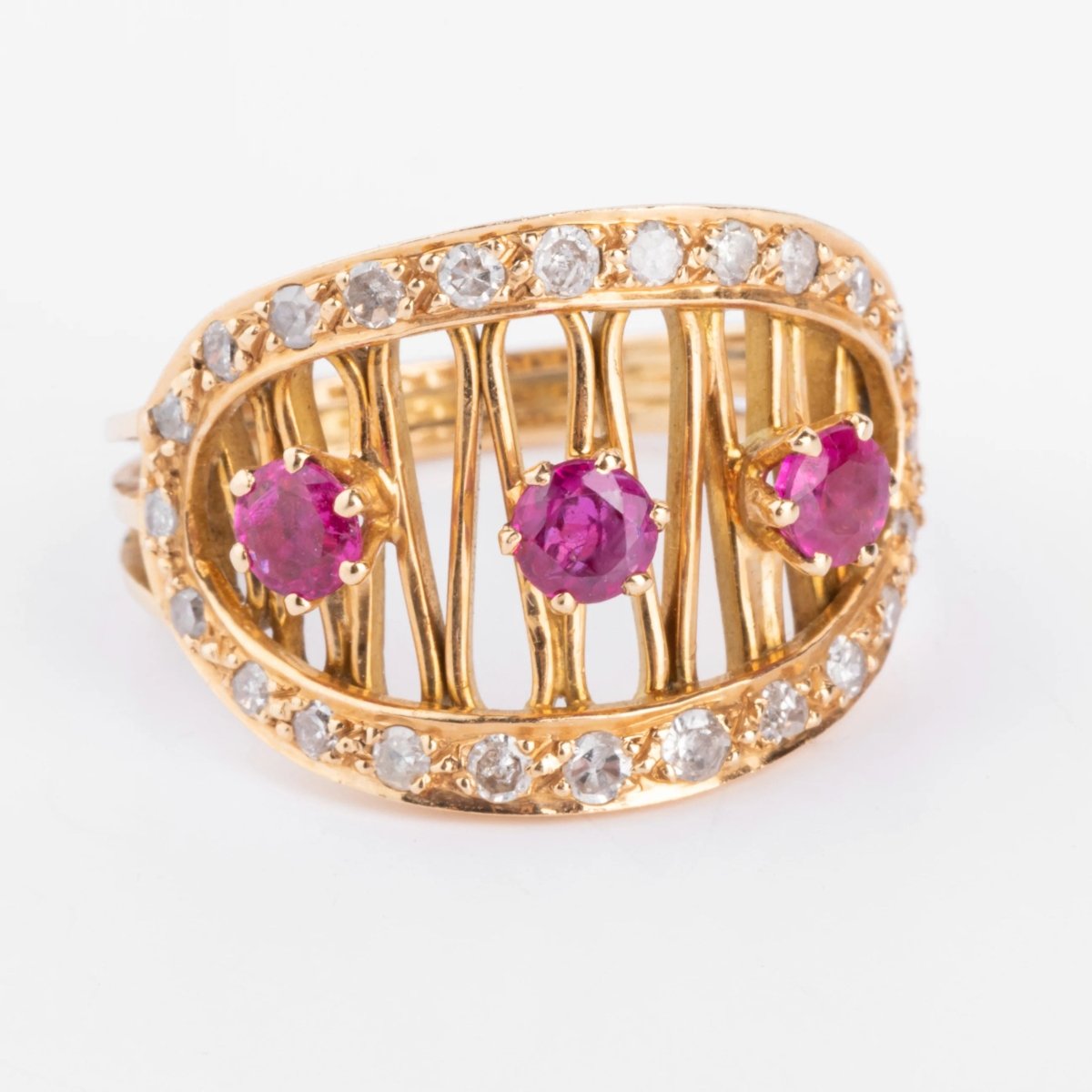 Bague or jaune et rubis - Castafiore