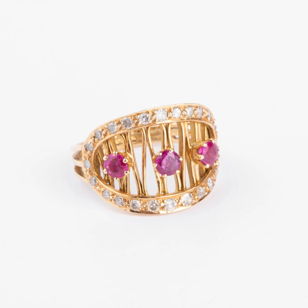 Bague or jaune et rubis - Castafiore